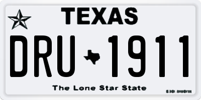 TX license plate DRU1911