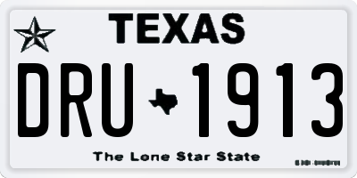 TX license plate DRU1913