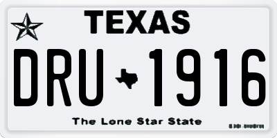 TX license plate DRU1916