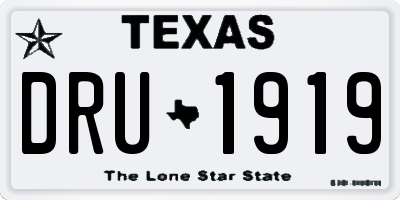 TX license plate DRU1919