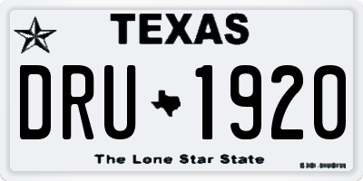 TX license plate DRU1920