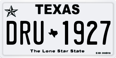 TX license plate DRU1927