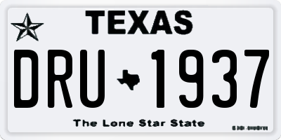 TX license plate DRU1937
