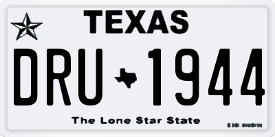 TX license plate DRU1944