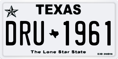 TX license plate DRU1961