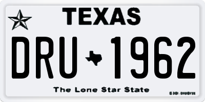 TX license plate DRU1962