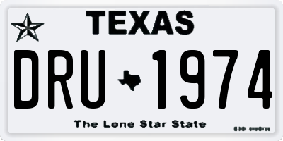 TX license plate DRU1974