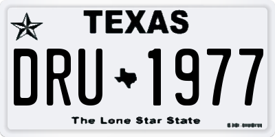 TX license plate DRU1977
