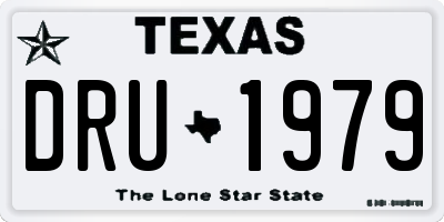 TX license plate DRU1979