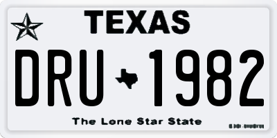 TX license plate DRU1982