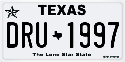 TX license plate DRU1997