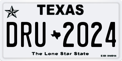 TX license plate DRU2024