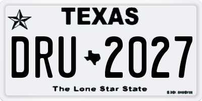 TX license plate DRU2027