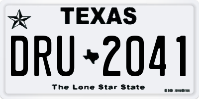 TX license plate DRU2041
