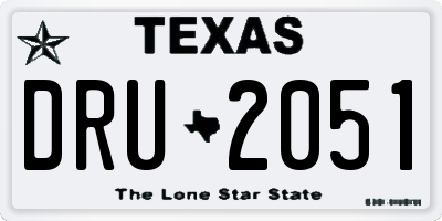 TX license plate DRU2051