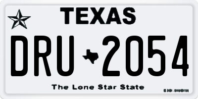 TX license plate DRU2054