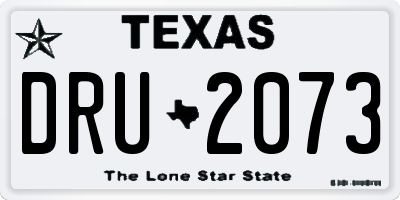 TX license plate DRU2073