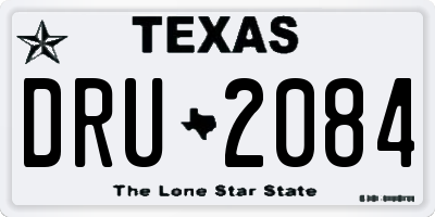 TX license plate DRU2084