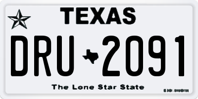 TX license plate DRU2091