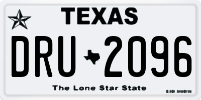 TX license plate DRU2096
