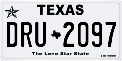 TX license plate DRU2097