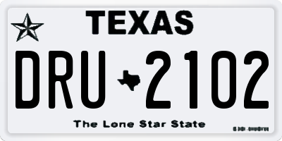 TX license plate DRU2102