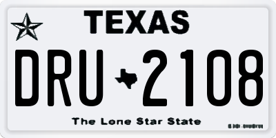 TX license plate DRU2108