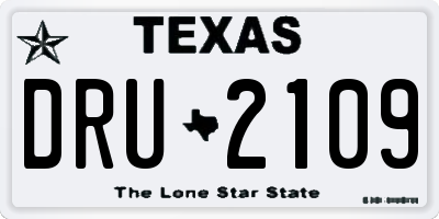 TX license plate DRU2109