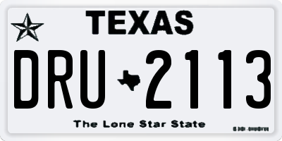 TX license plate DRU2113