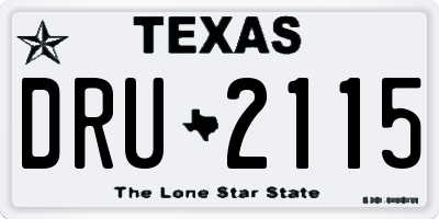 TX license plate DRU2115