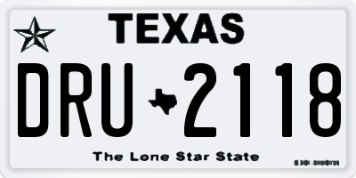 TX license plate DRU2118