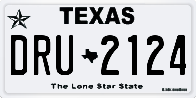 TX license plate DRU2124