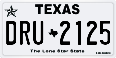 TX license plate DRU2125