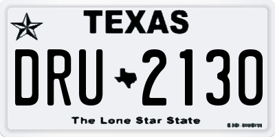 TX license plate DRU2130