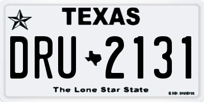 TX license plate DRU2131