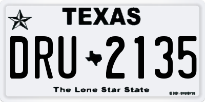 TX license plate DRU2135