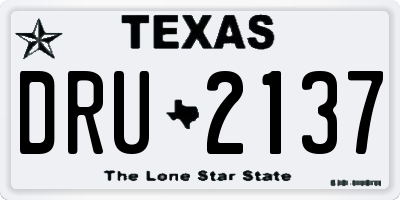 TX license plate DRU2137