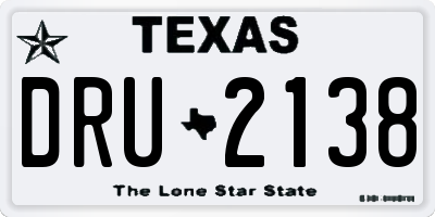TX license plate DRU2138
