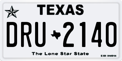 TX license plate DRU2140