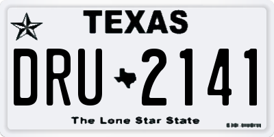 TX license plate DRU2141