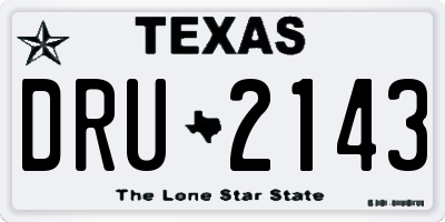 TX license plate DRU2143