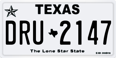 TX license plate DRU2147