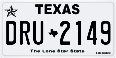 TX license plate DRU2149