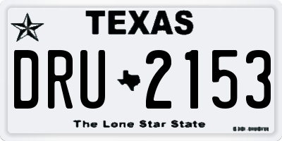 TX license plate DRU2153