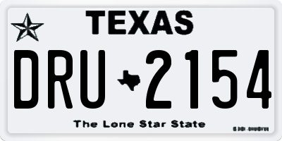 TX license plate DRU2154