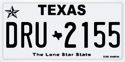 TX license plate DRU2155