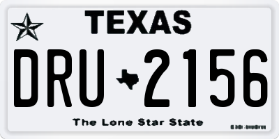 TX license plate DRU2156