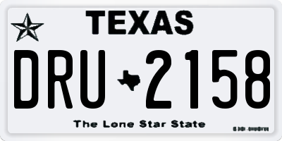 TX license plate DRU2158