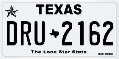 TX license plate DRU2162