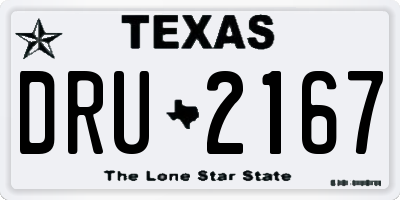 TX license plate DRU2167